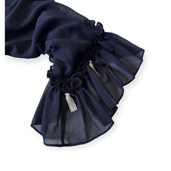 MISA Los Angeles Navy Ruffle Ximena Dress, Size - Picture 11 of 15